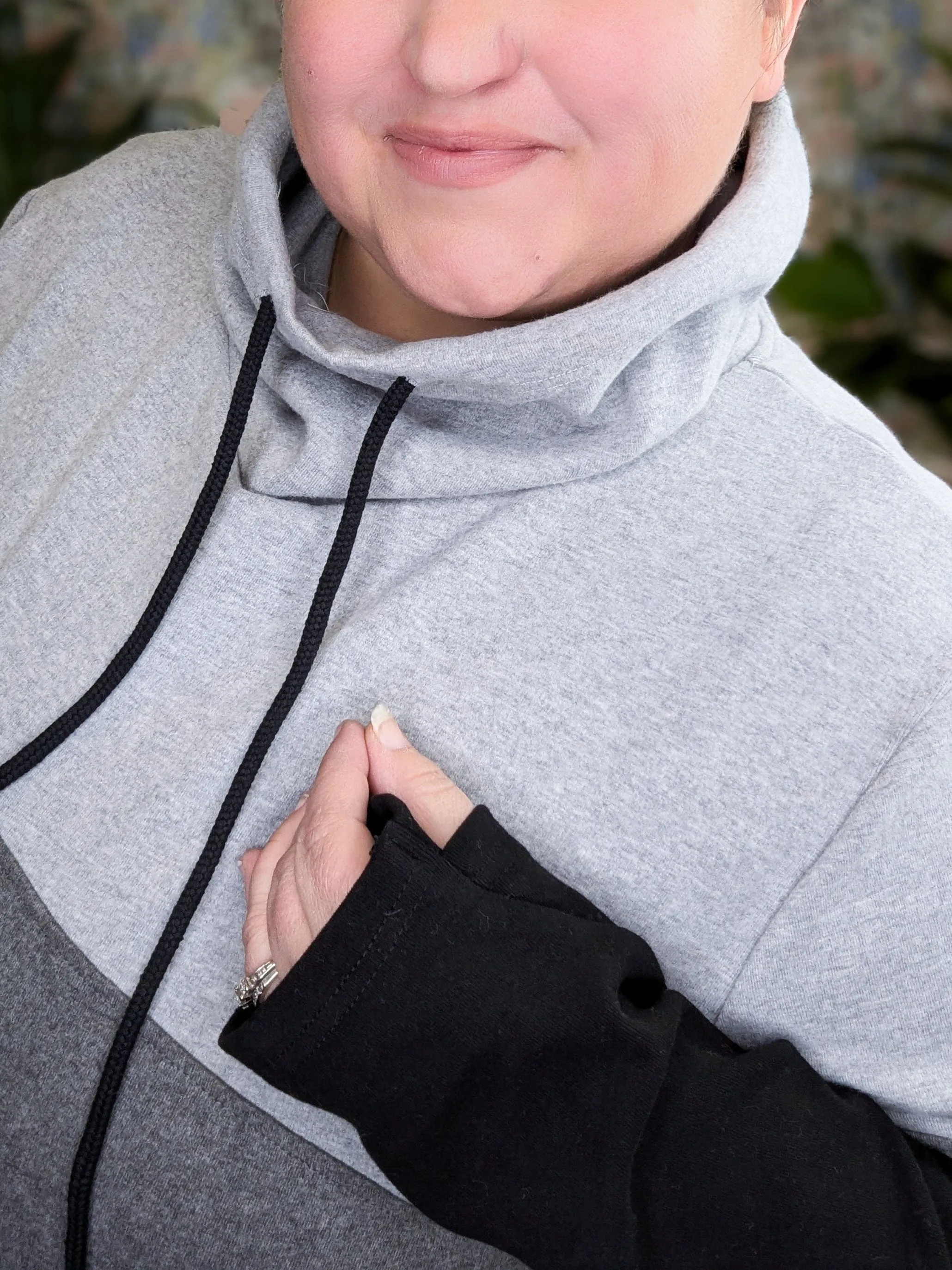 PHC- Triple Stretch Funnelneck Pullover Neutral Colorblock