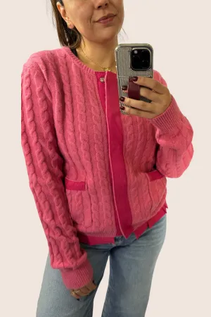 Pink cable knit long sleeve