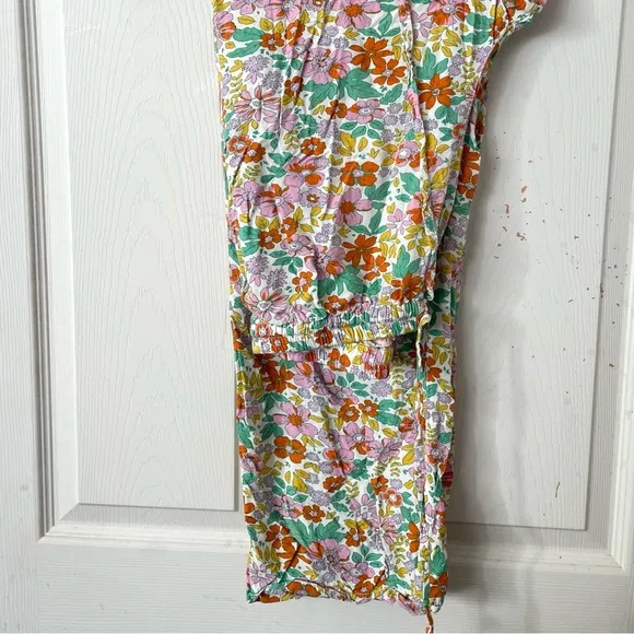 piyama multicolor floral straight leg pajamas
