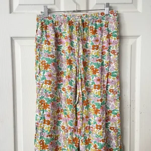 piyama multicolor floral straight leg pajamas