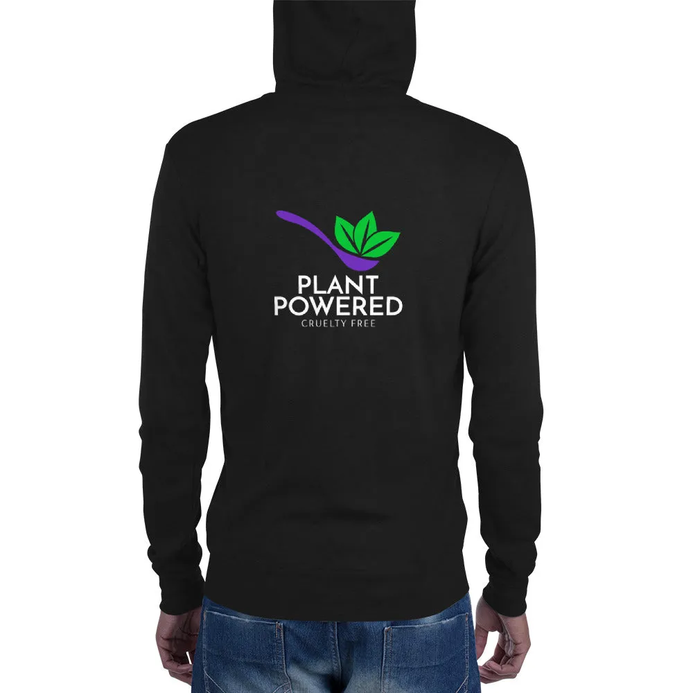 Plant Powered back/front Unisex zip hoodie