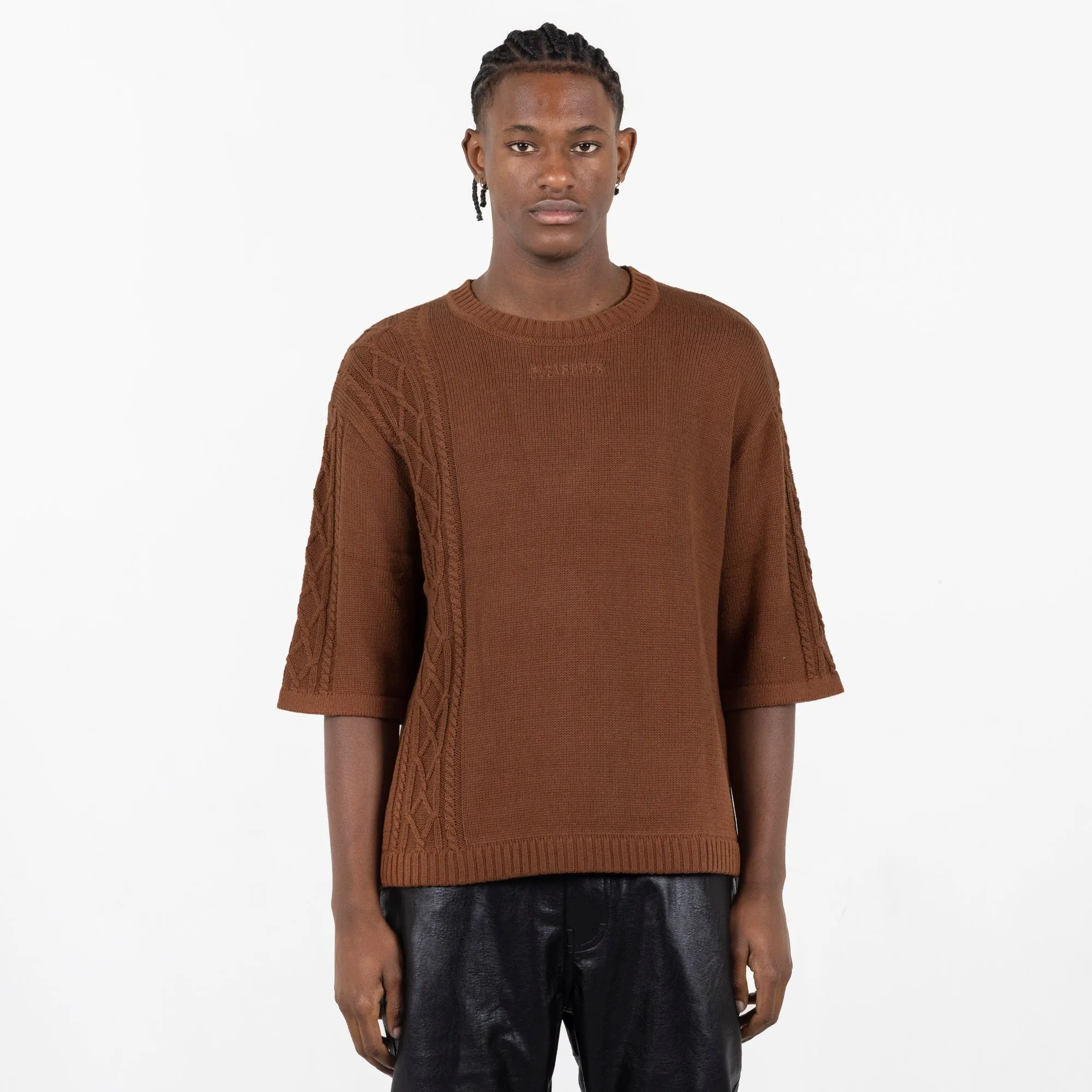 Pleasures Charlie Mock Neck Shirt 'Brown'