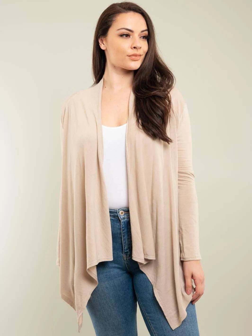 PLUS SIZE BASIC CARDIGAN