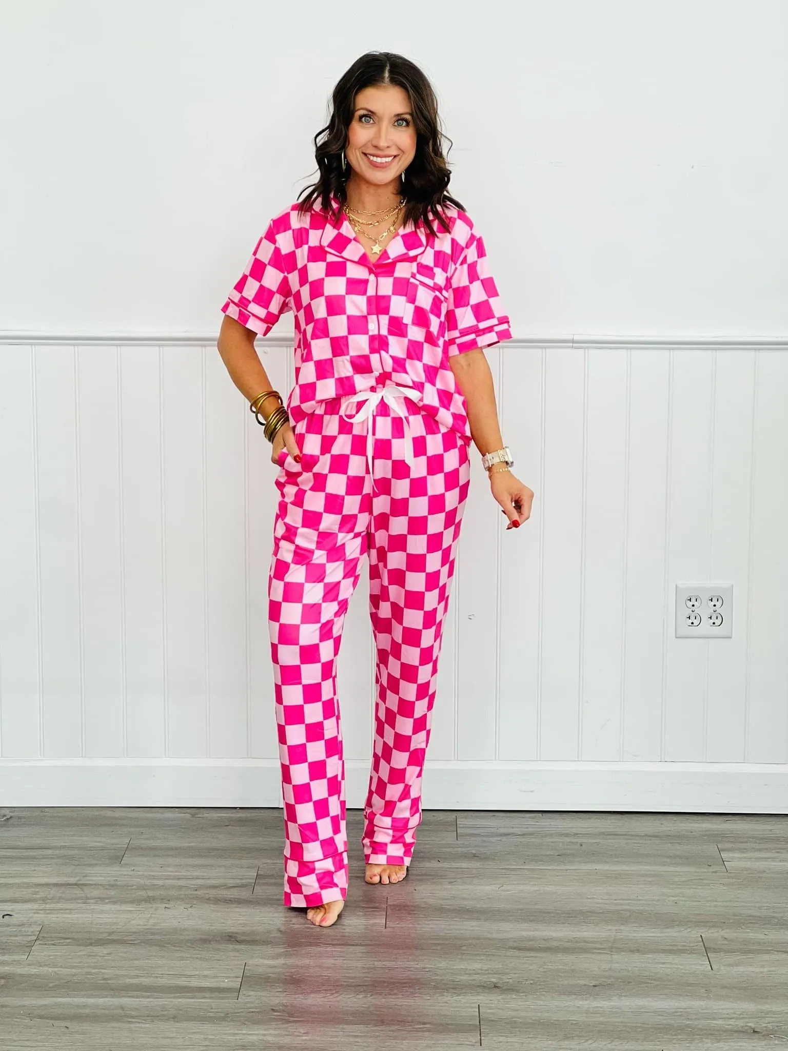 PREORDER: Button Front Pajama Pant Set in Three Prints (Ships Early May)