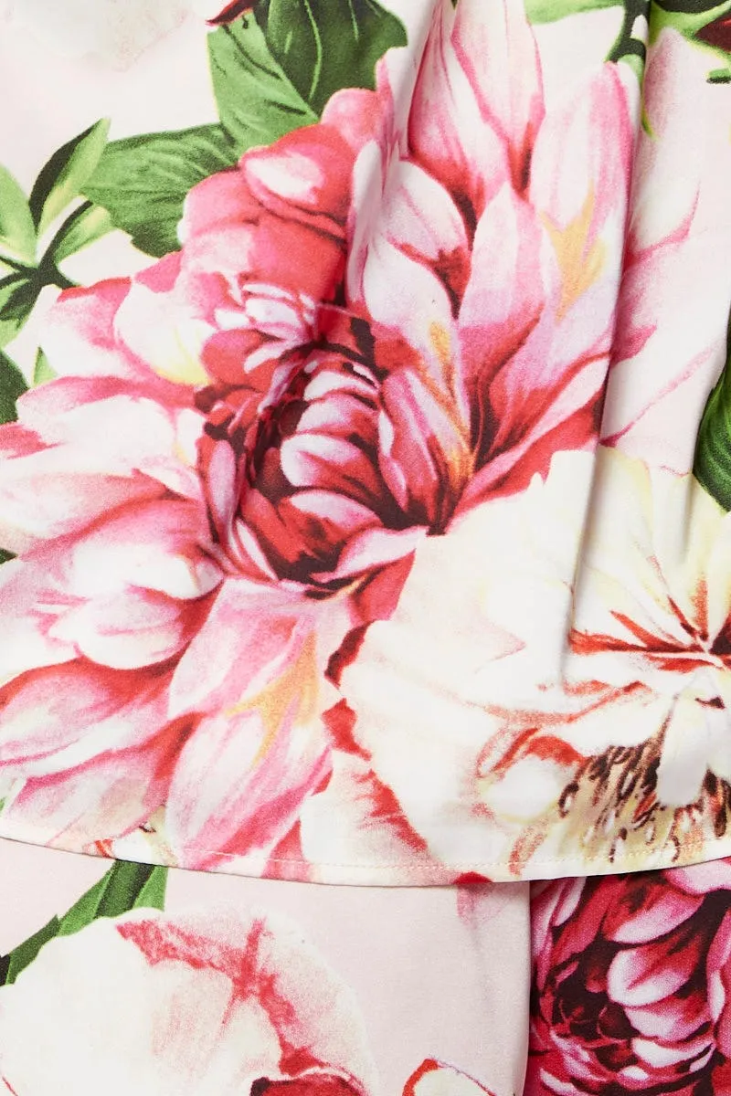 Print Satin Pajamas Set Sleeveless