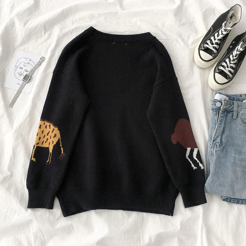 "LAZY CUTE ANIMAL" SWEATER K112217