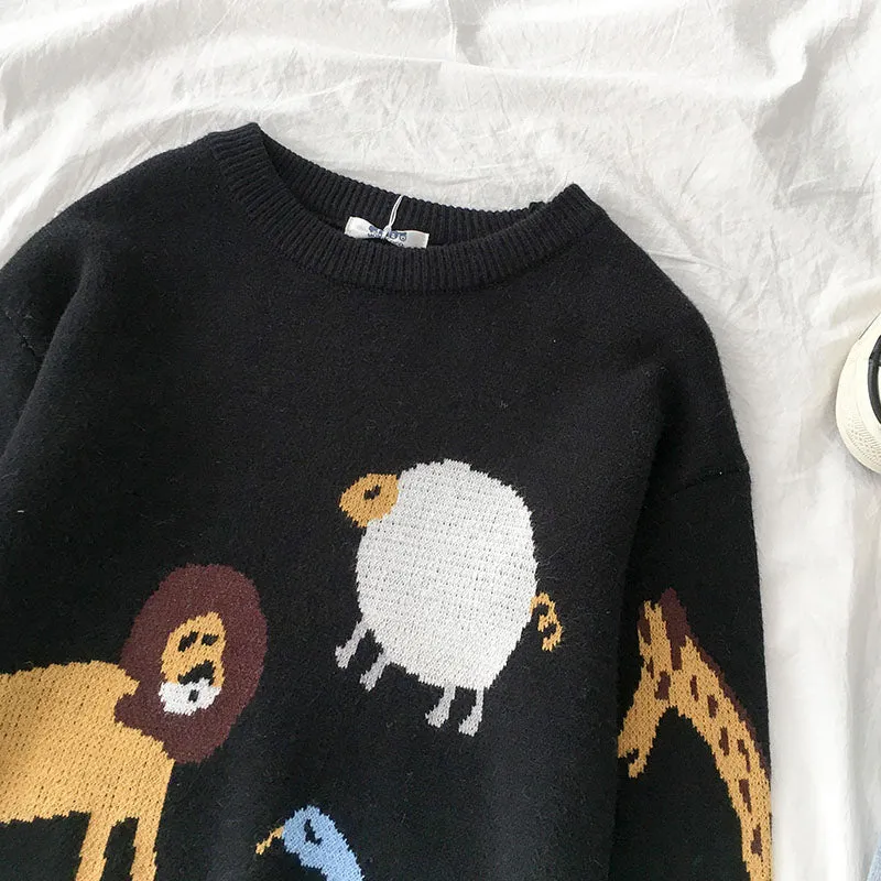"LAZY CUTE ANIMAL" SWEATER K112217