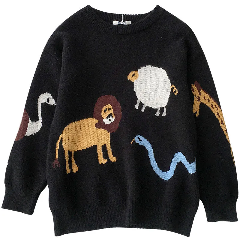 "LAZY CUTE ANIMAL" SWEATER K112217