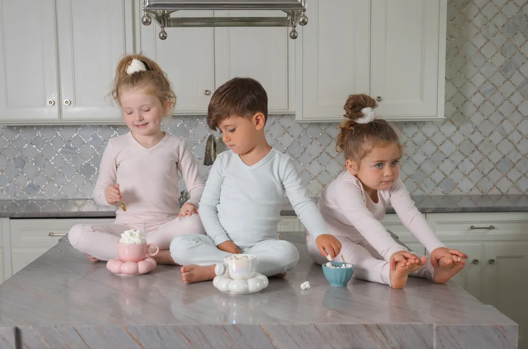 Ra & Da Baby Blue Brushed Ribbed Pajamas
