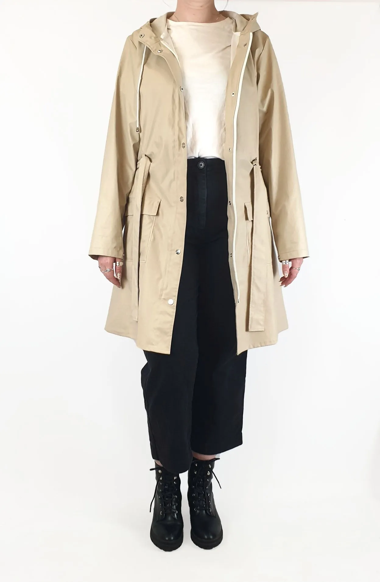 Rains beige raincoat size ML
