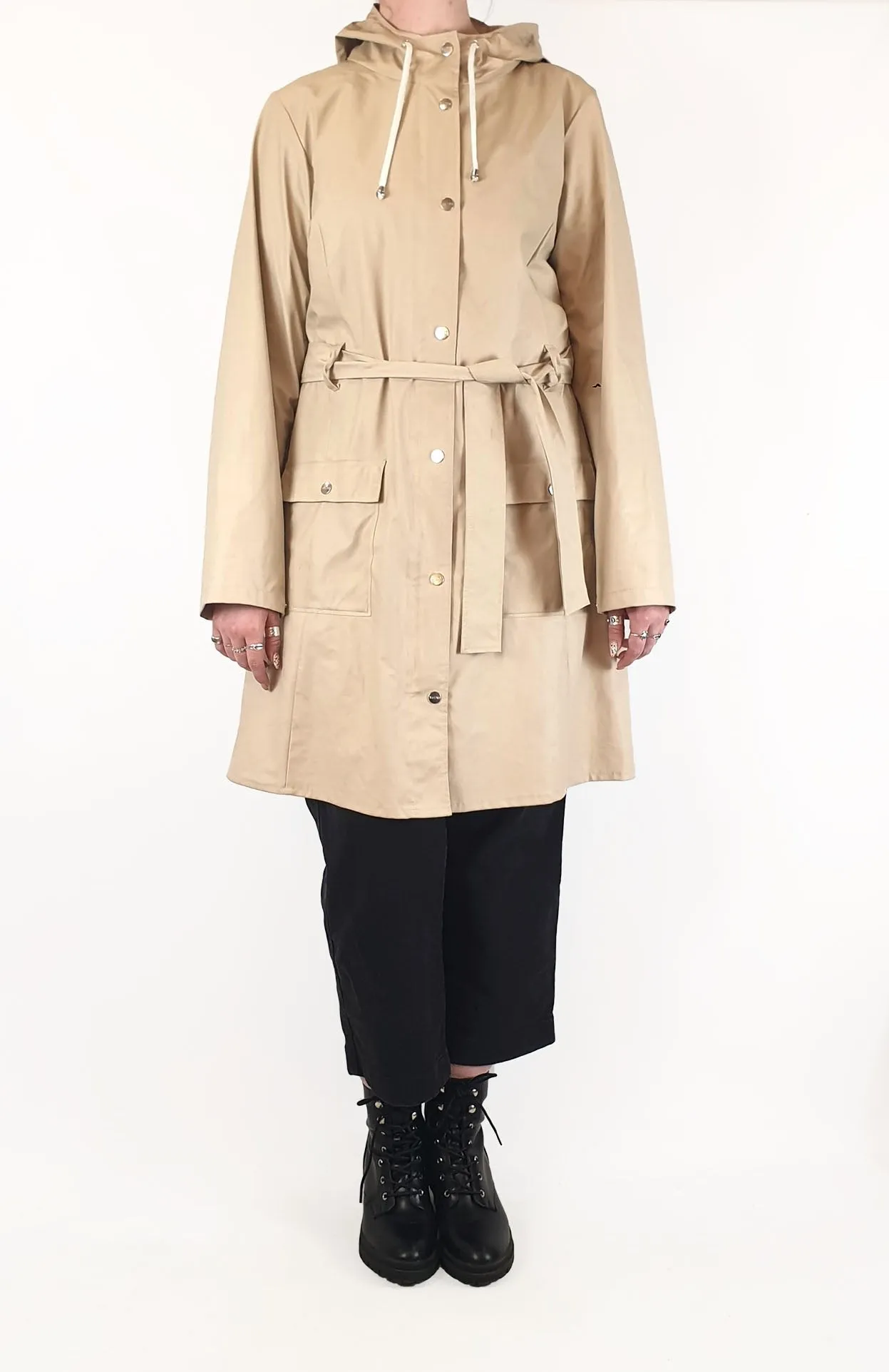 Rains beige raincoat size ML