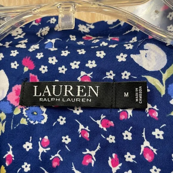 Ralph Lauren Blue Floral Pajamas Size M