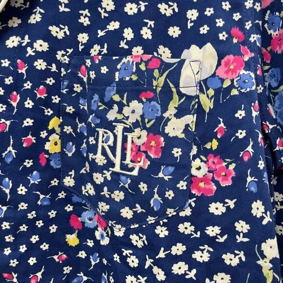 Ralph Lauren Blue Floral Pajamas Size M