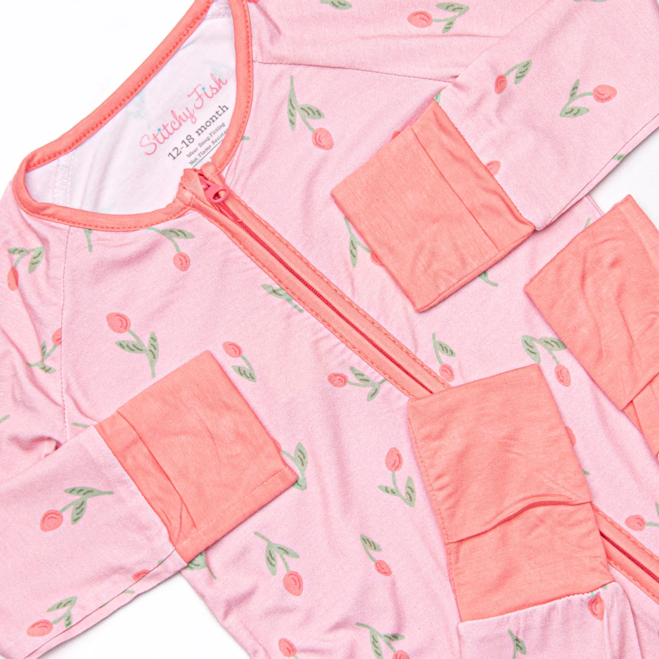 Recital Roses Bamboo Zippy Pajama, Pink