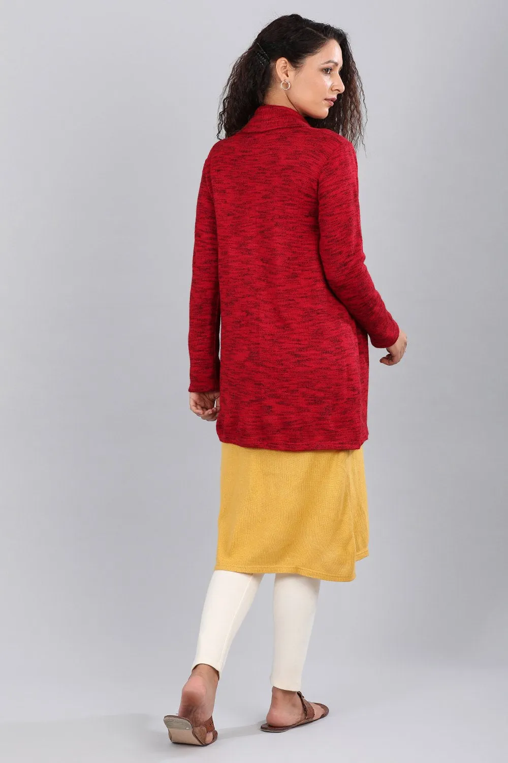 Red Shawl Collar Sweater