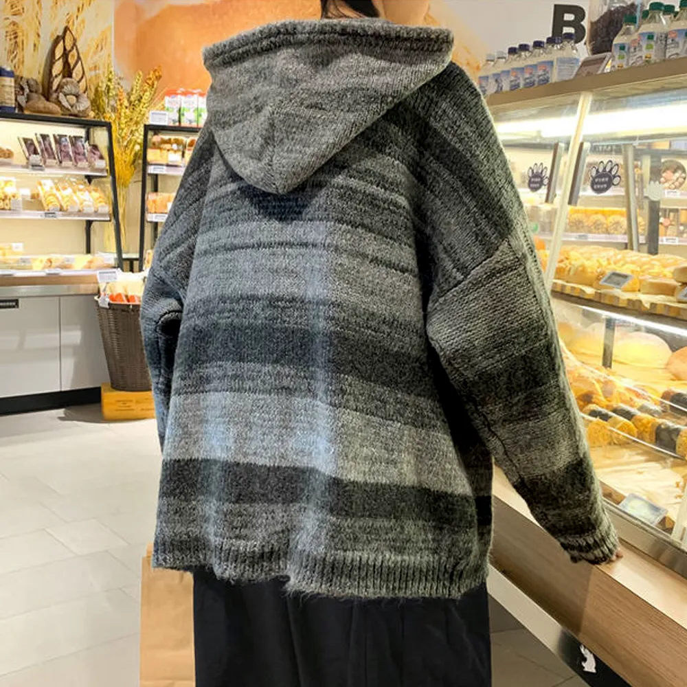 Retro Mixed Color Blending Hooded Hoodies