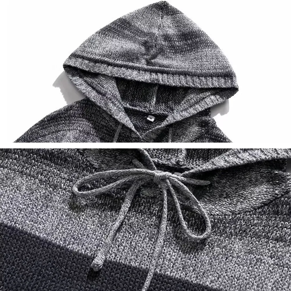 Retro Mixed Color Blending Hooded Hoodies