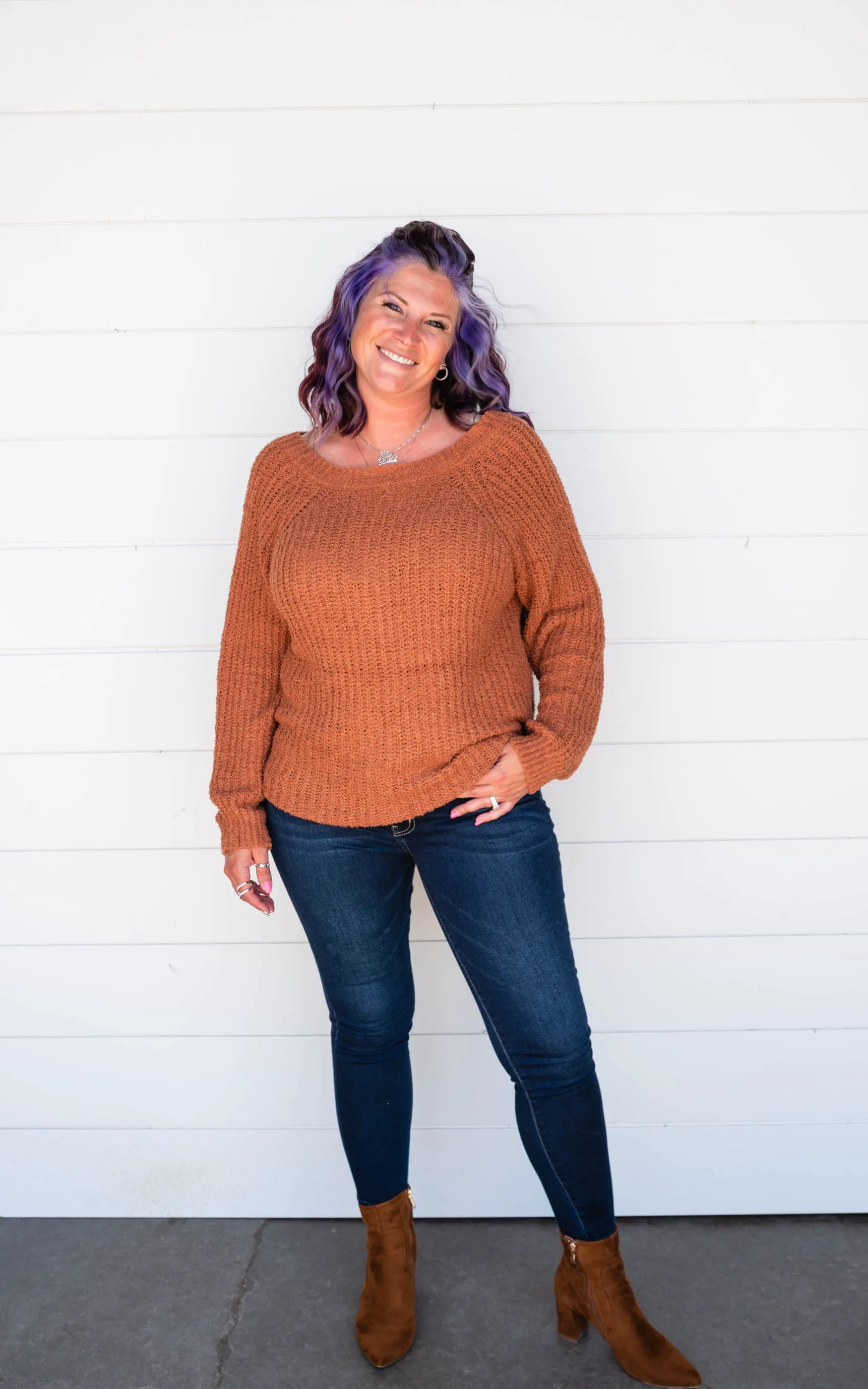 Reversible V-Neck Knit Sweater - Miracle - Final Sale