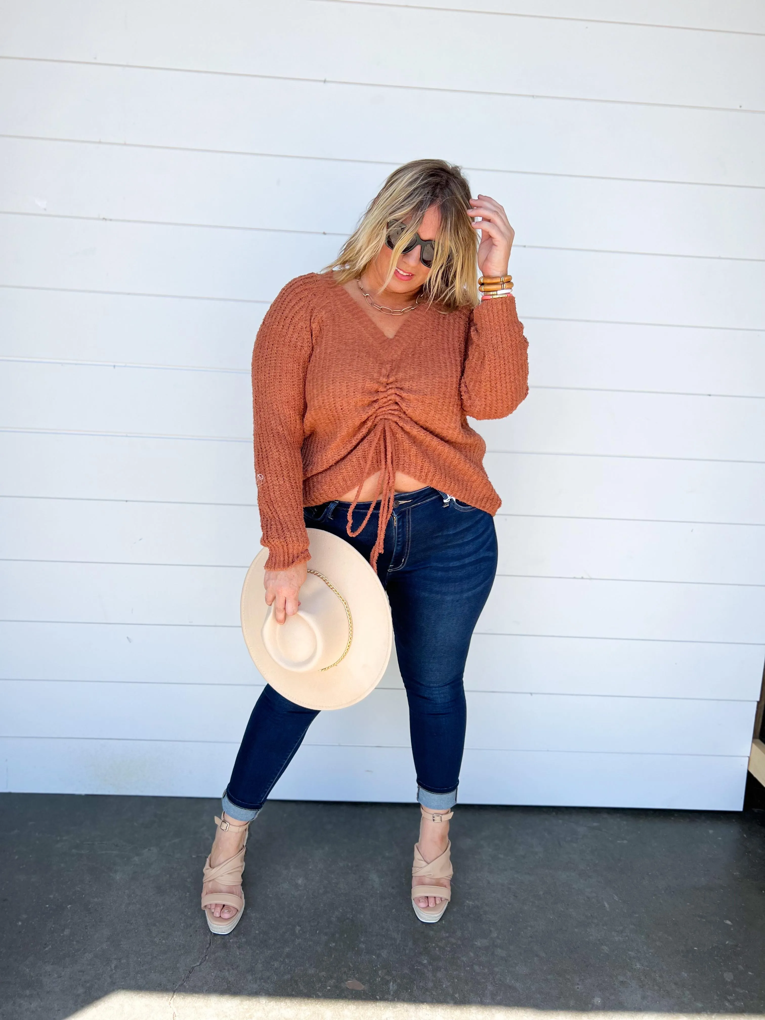 Reversible V-Neck Knit Sweater - Miracle - Final Sale