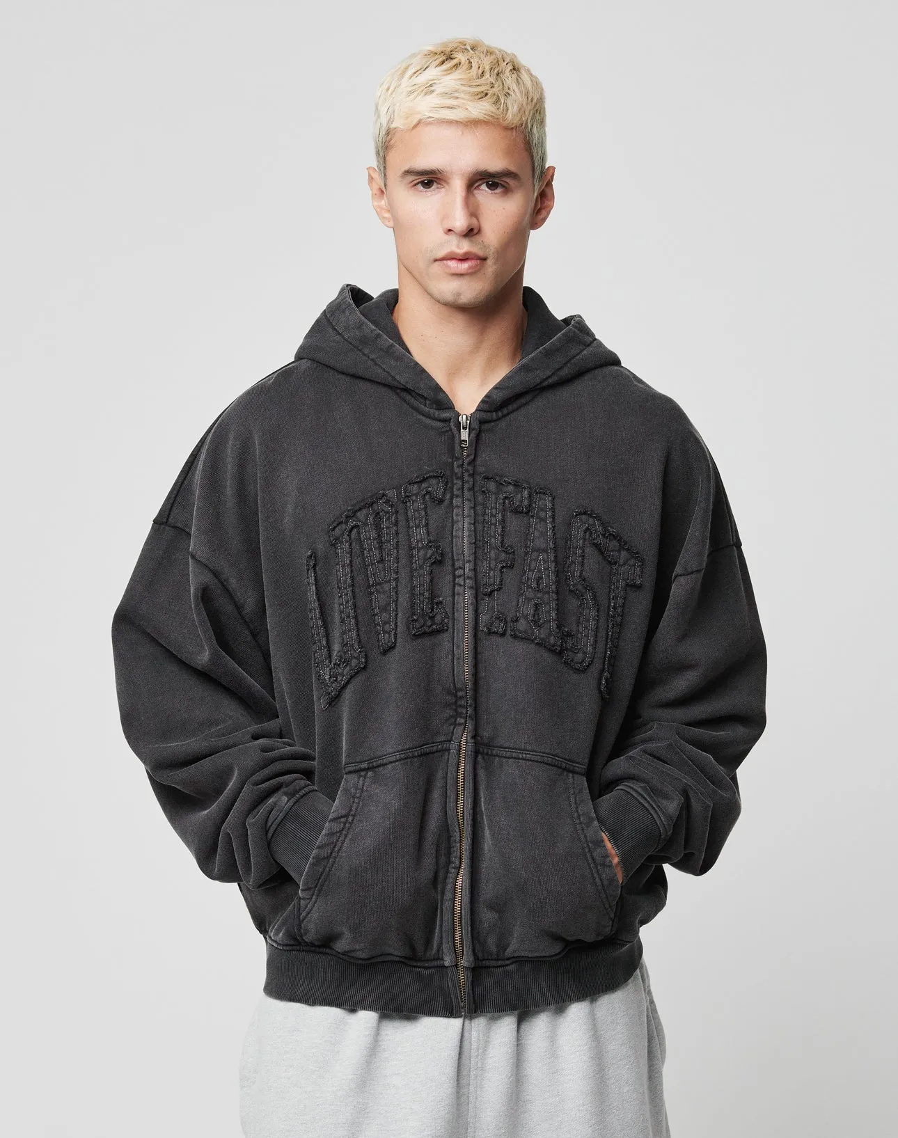 Ripped College Hooded Zip