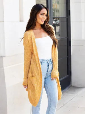 SALE Mustard Knit Lightweight Cardigan