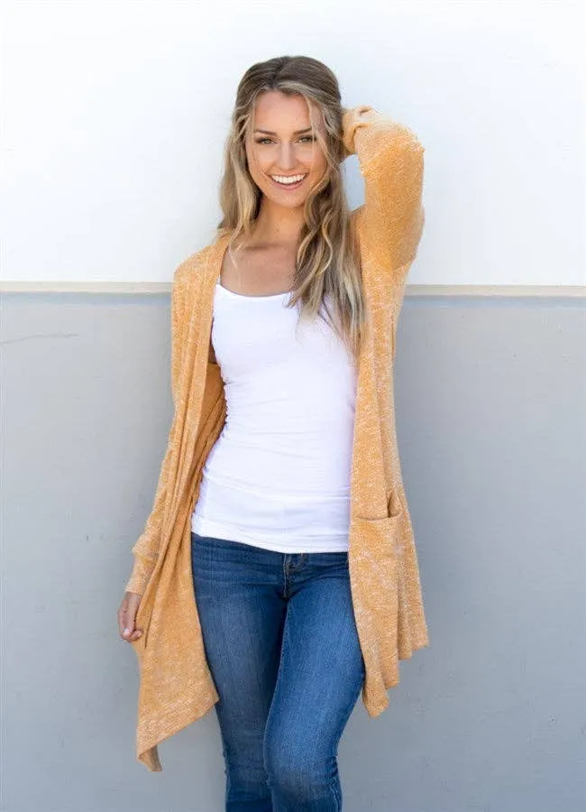 SALE Mustard Knit Lightweight Cardigan
