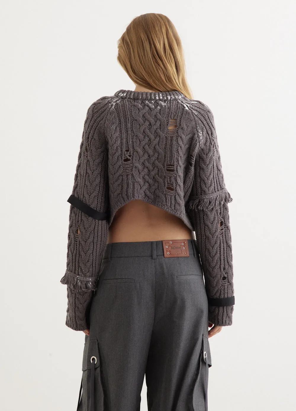 Sara Silver Crop Knit Pull-Over