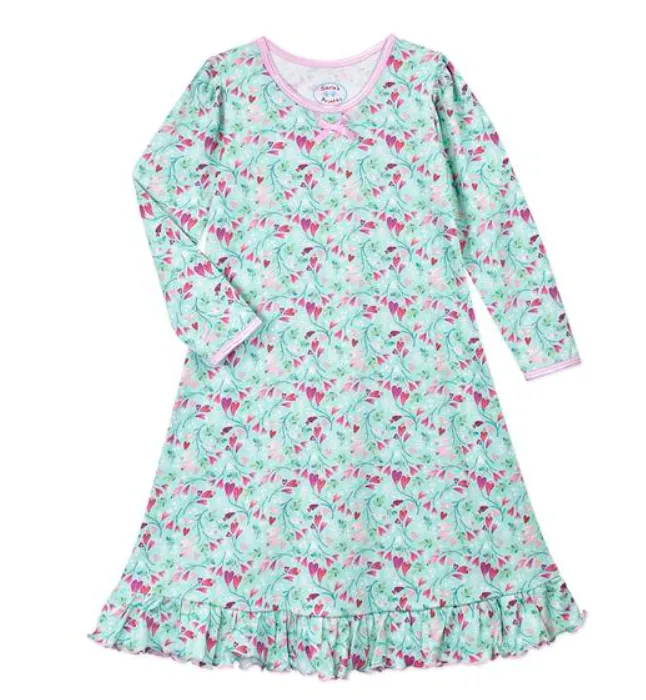 Sara's Prints Heart Floral Two Piece Pajama Set