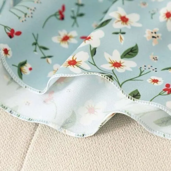Satin Floral Print Two Piece Pajama Set