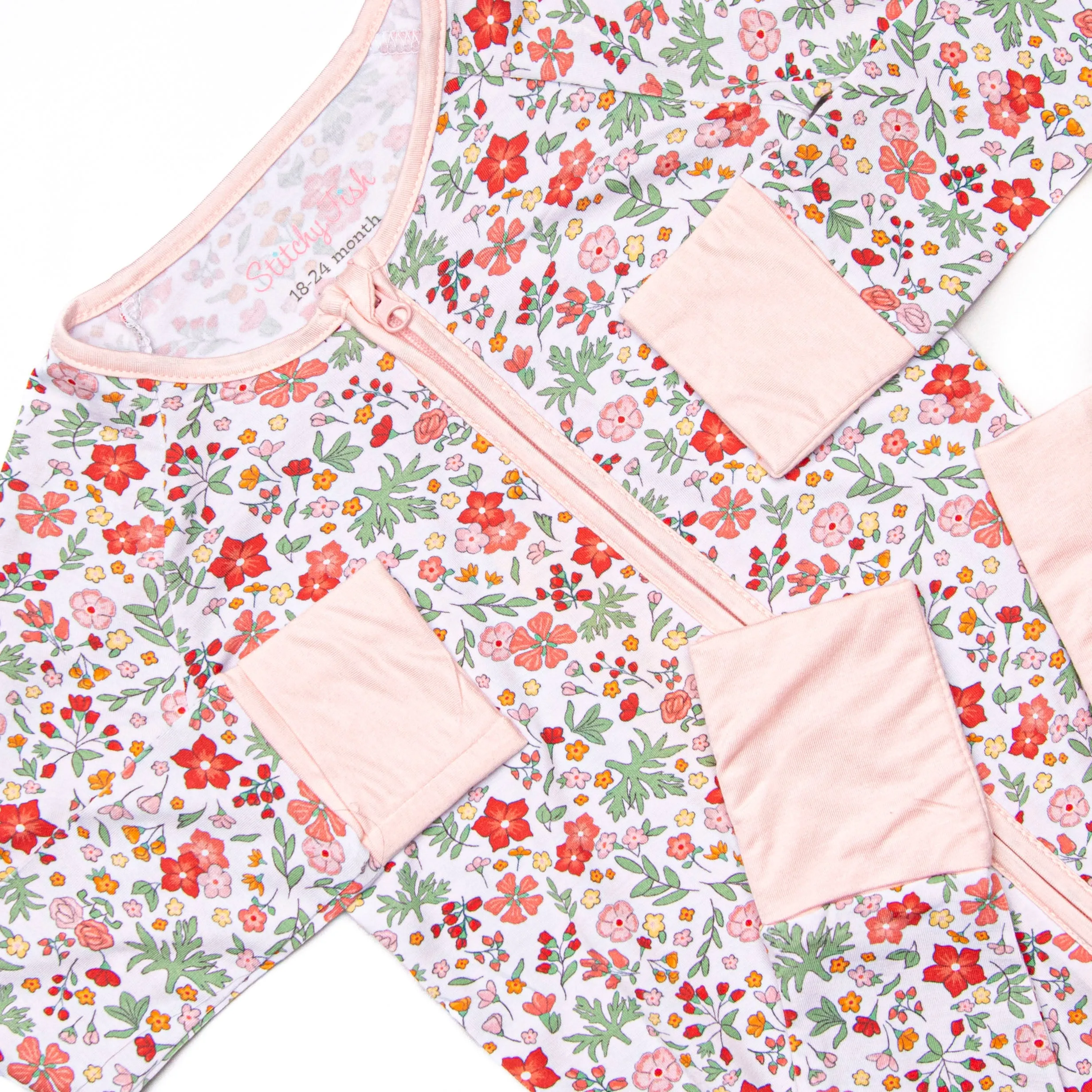 Scarlet Sage Bamboo Zippy Pajama, Red