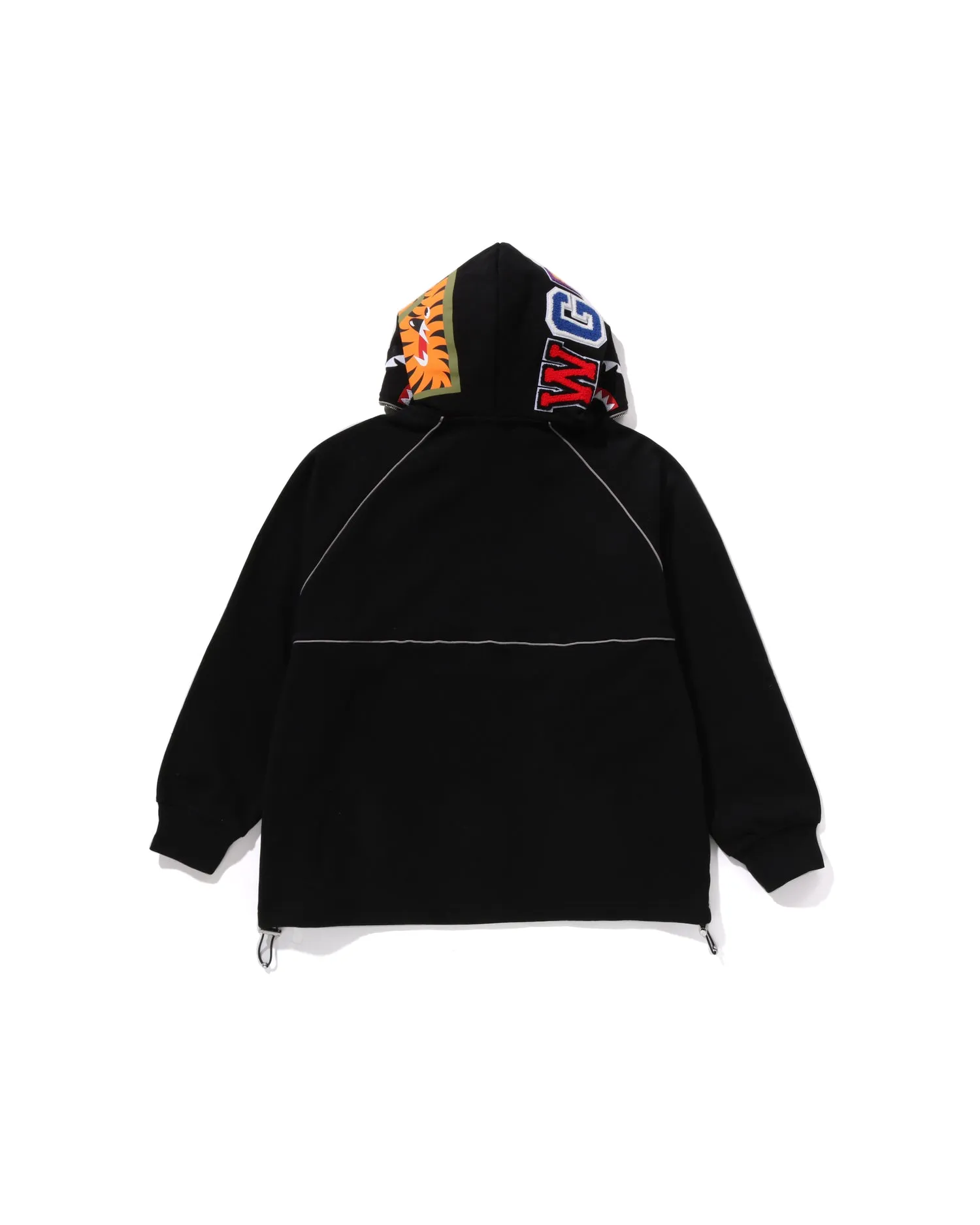 Shark Logo Half Zip Relaxed Fit Pullover Hoodie