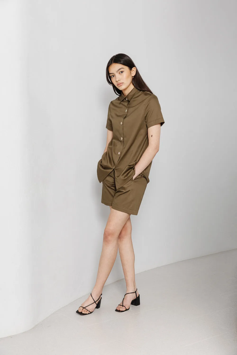 short sleeve shirt, walnut
