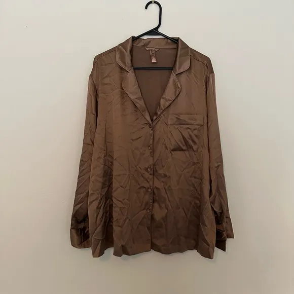 Skims Silk Button Up Shirt