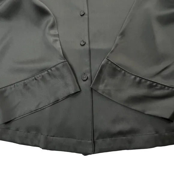SKIMS Silk Pajama Top Button Front Gunmetal Womens 4X