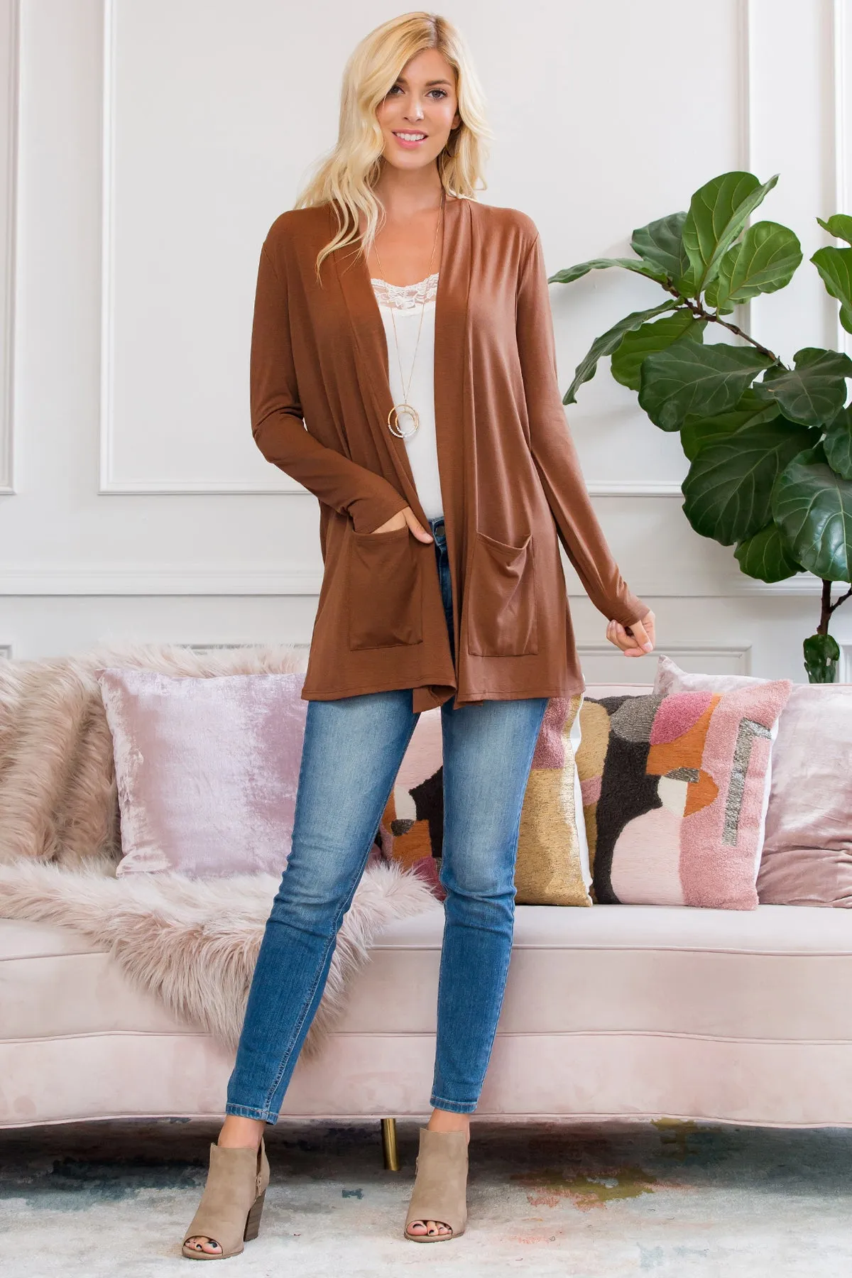 Slouchy Pocket Open Cardigan