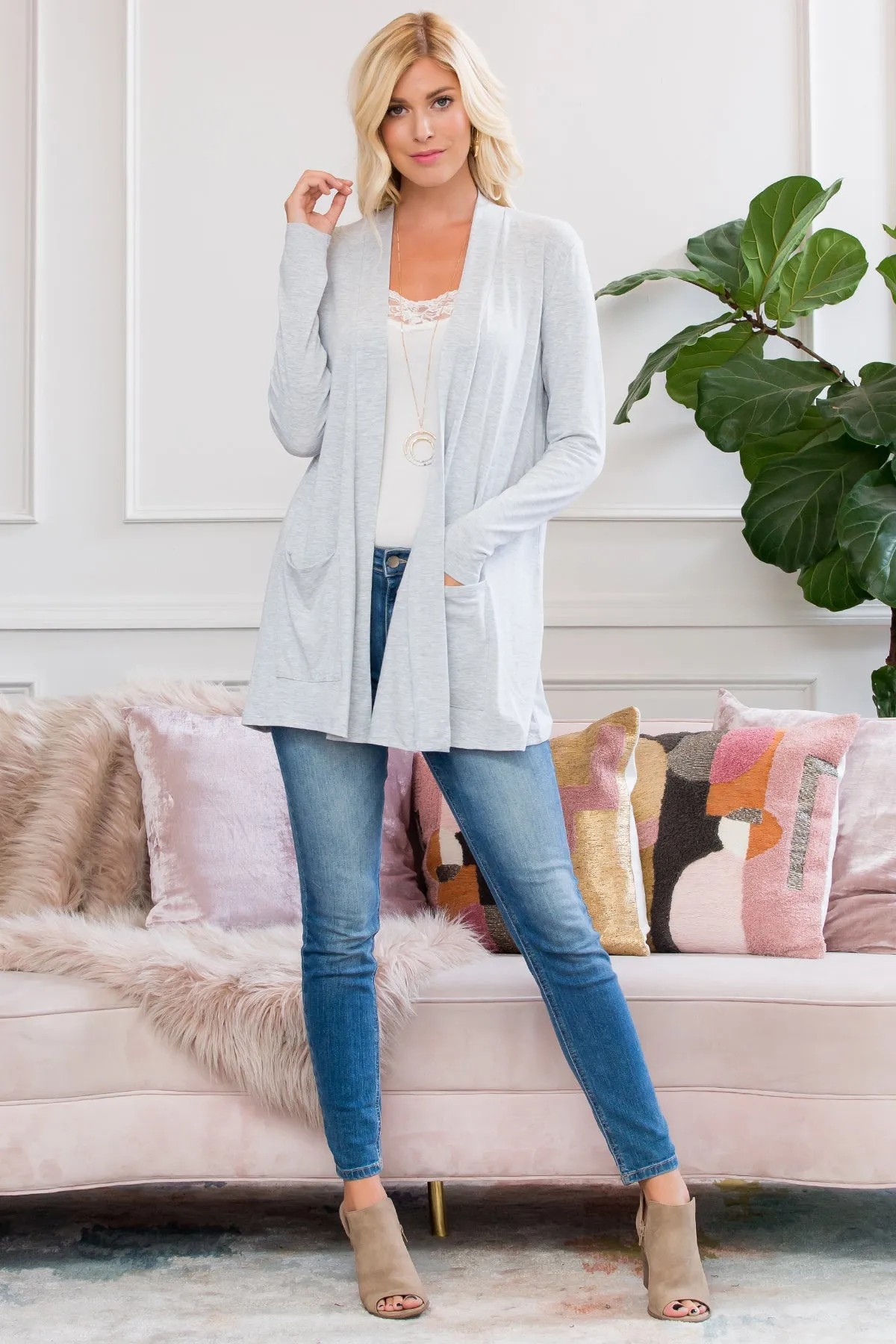 Slouchy Pocket Open Cardigan