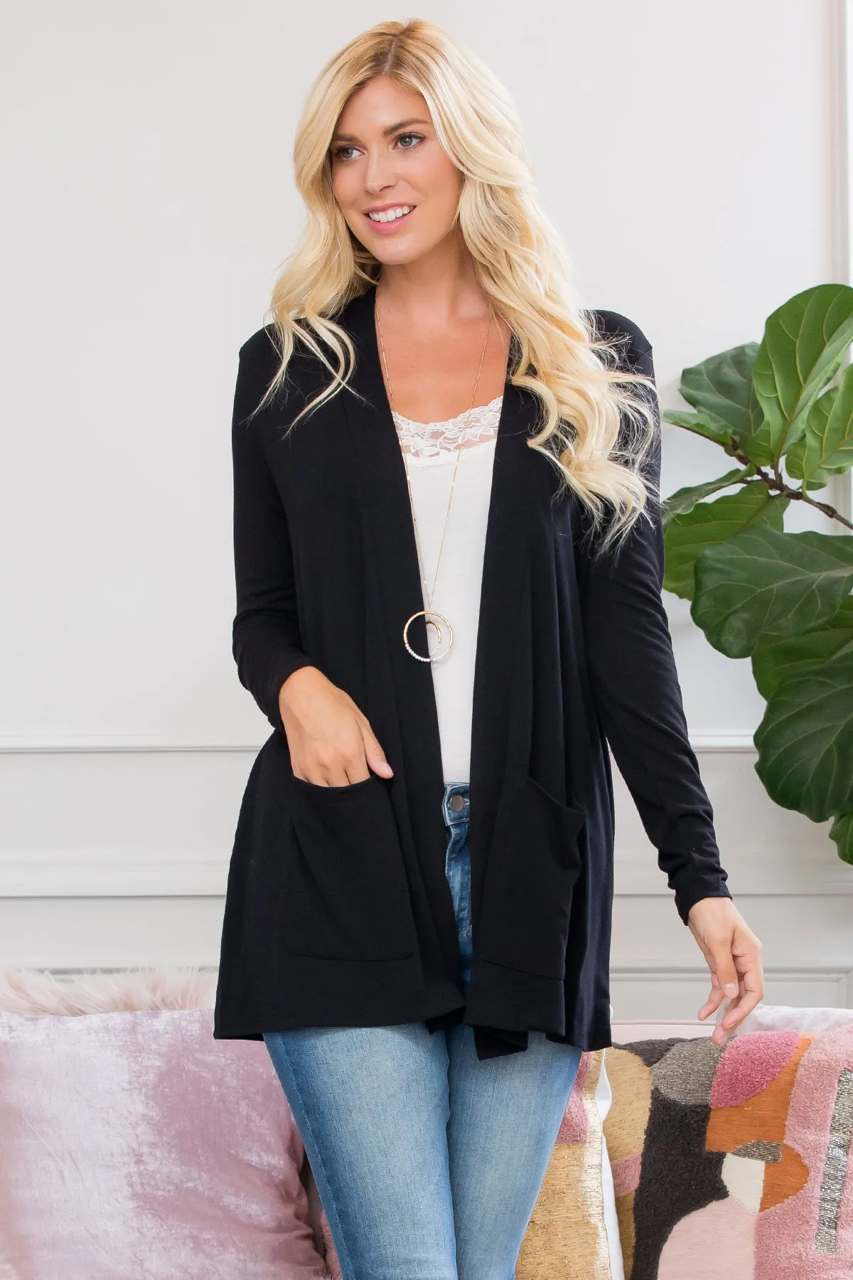 Slouchy Pocket Open Cardigan