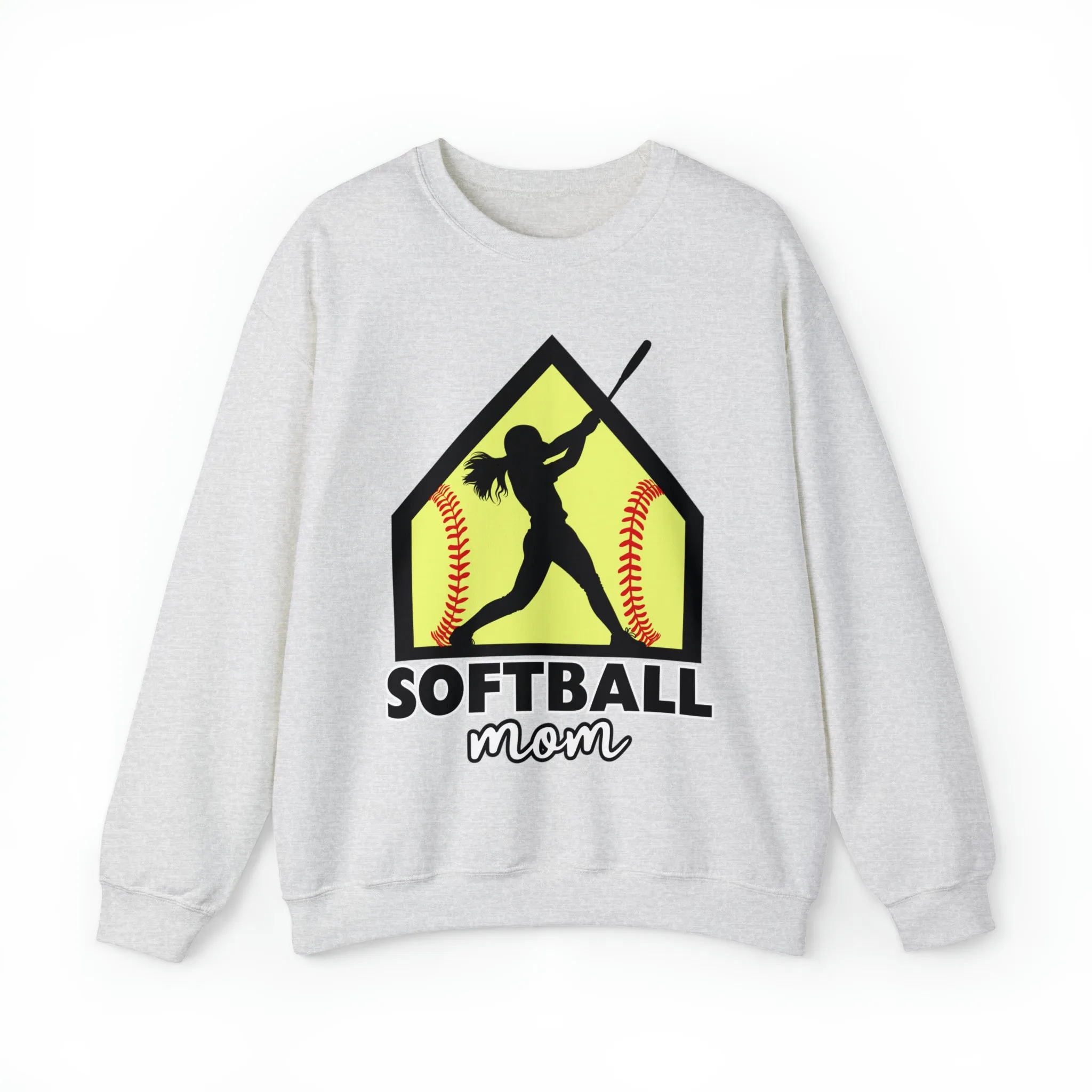 Softball Mom with base Crewneck Sweatshirt