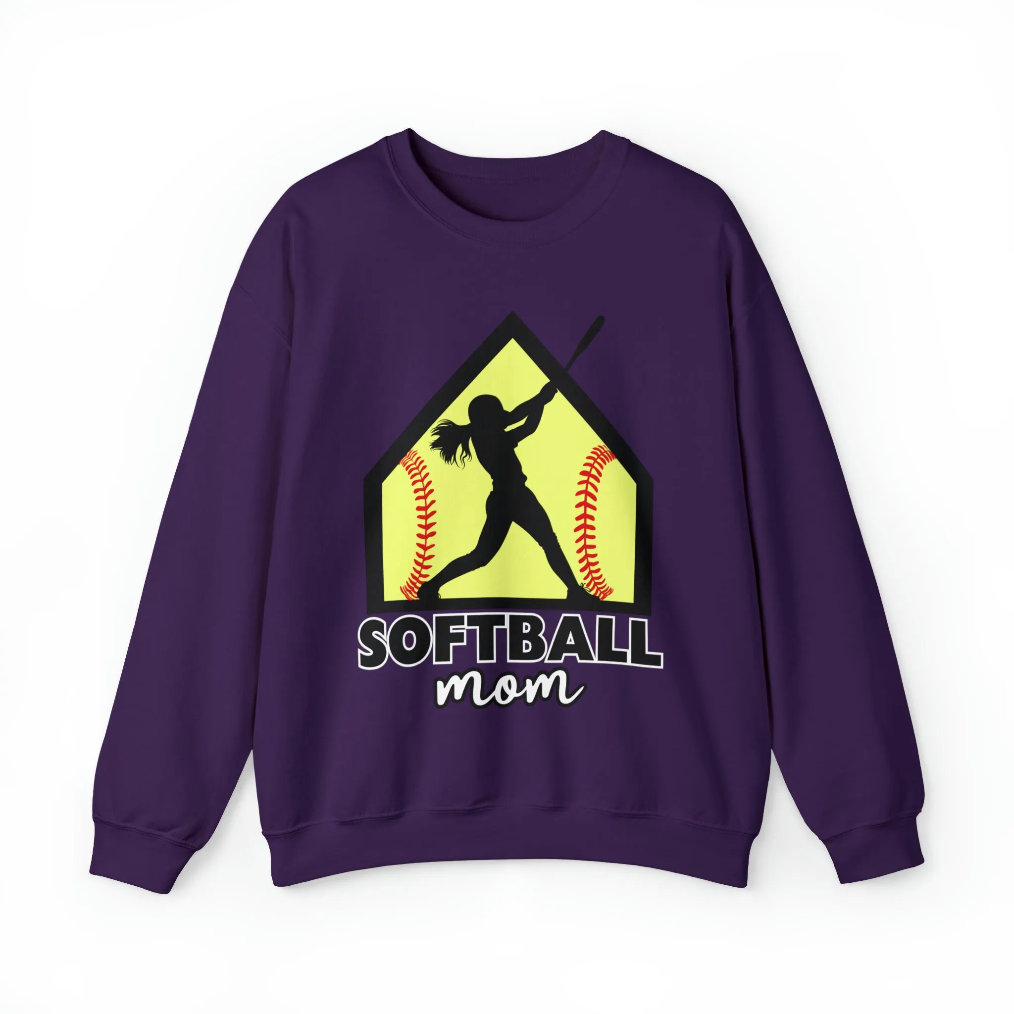 Softball Mom with base Crewneck Sweatshirt