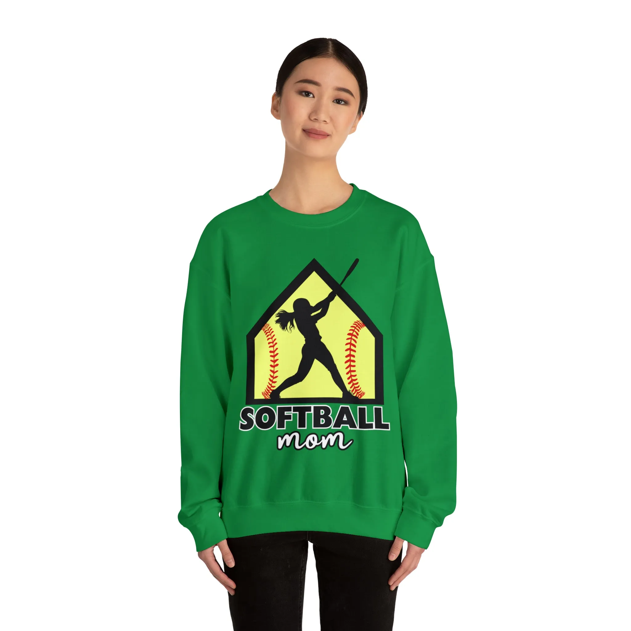 Softball Mom with base Crewneck Sweatshirt