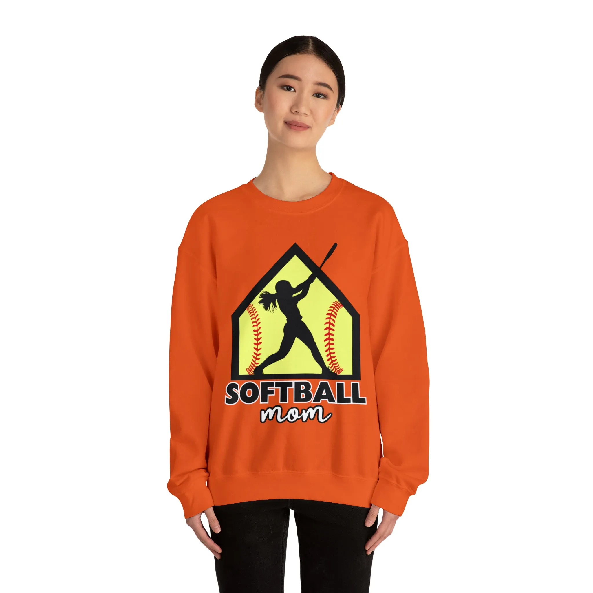 Softball Mom with base Crewneck Sweatshirt