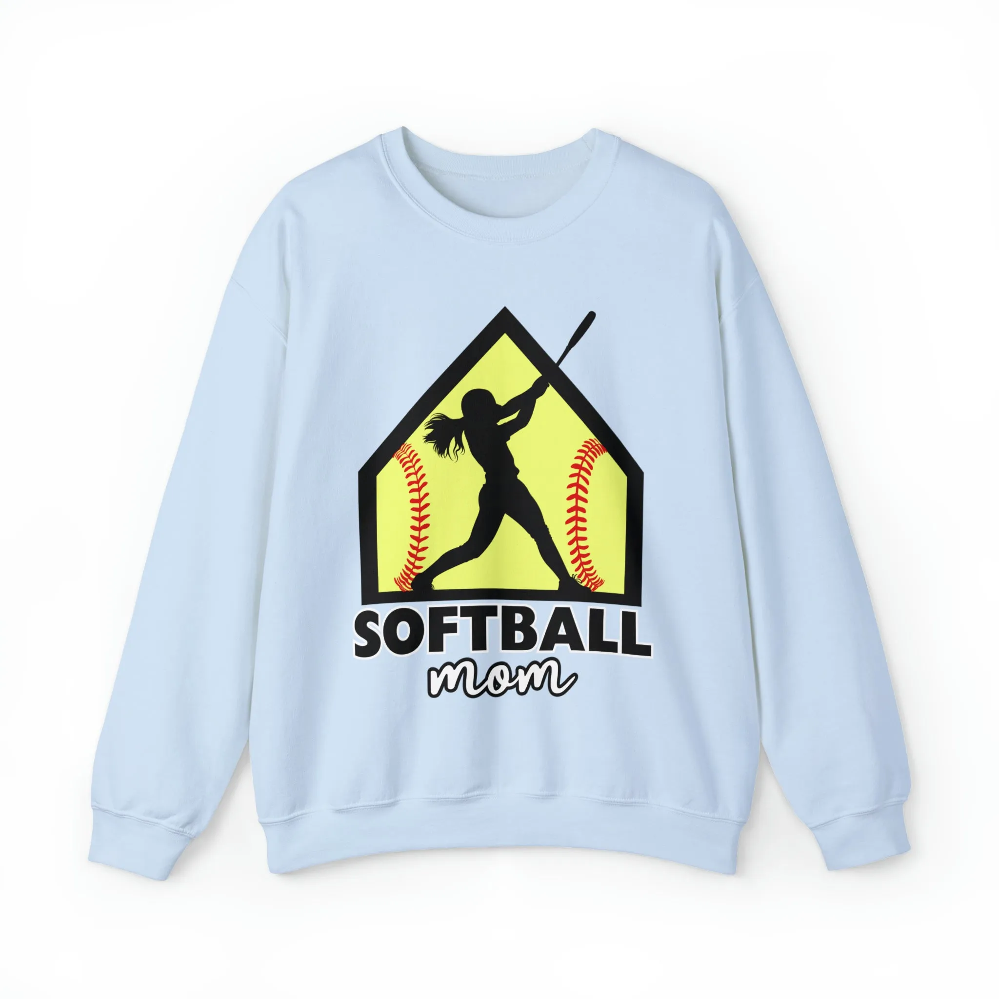 Softball Mom with base Crewneck Sweatshirt
