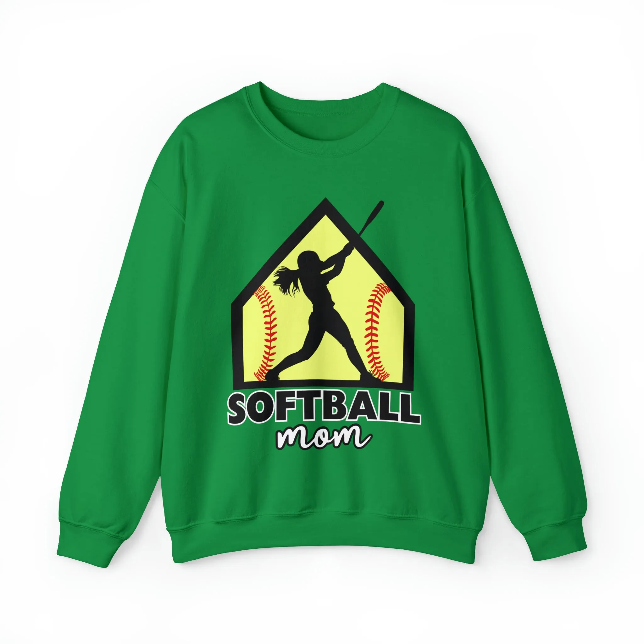 Softball Mom with base Crewneck Sweatshirt