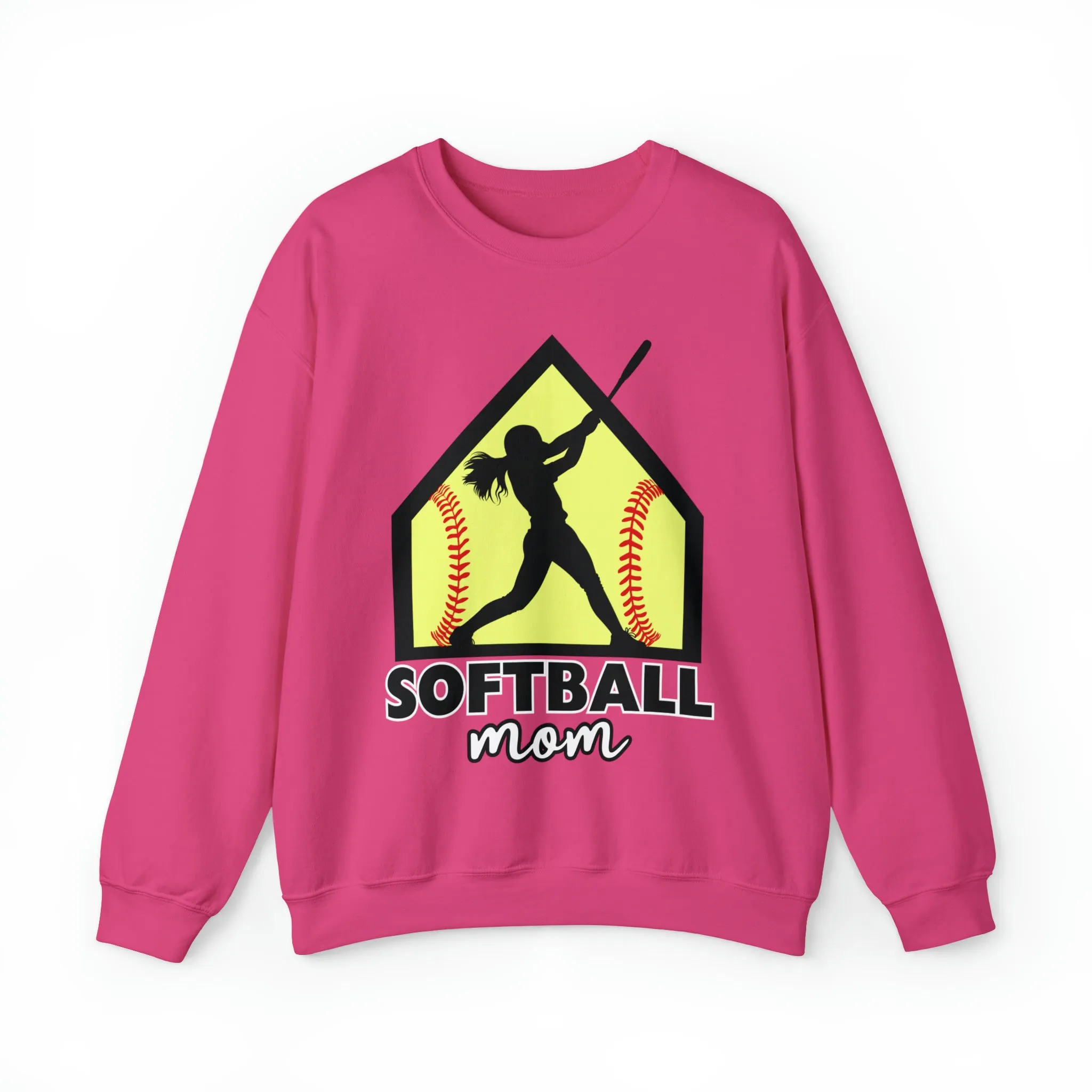 Softball Mom with base Crewneck Sweatshirt