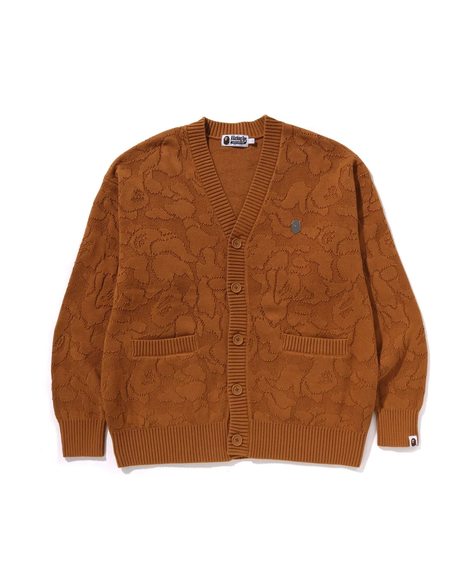 Solid Camo Jacquard One Point Cardigan