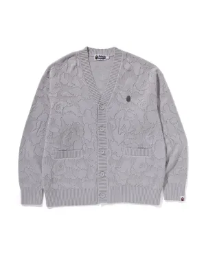 Solid Camo Jacquard One Point Cardigan