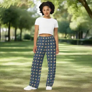 Stunning Navy Floral Wide Leg Pants for Bold Style