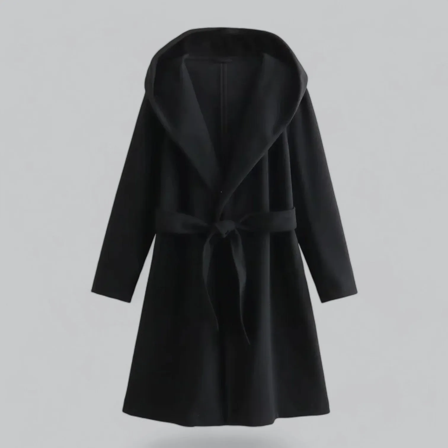 Stylish Women's Hooded Casual Trench Coat with Belt