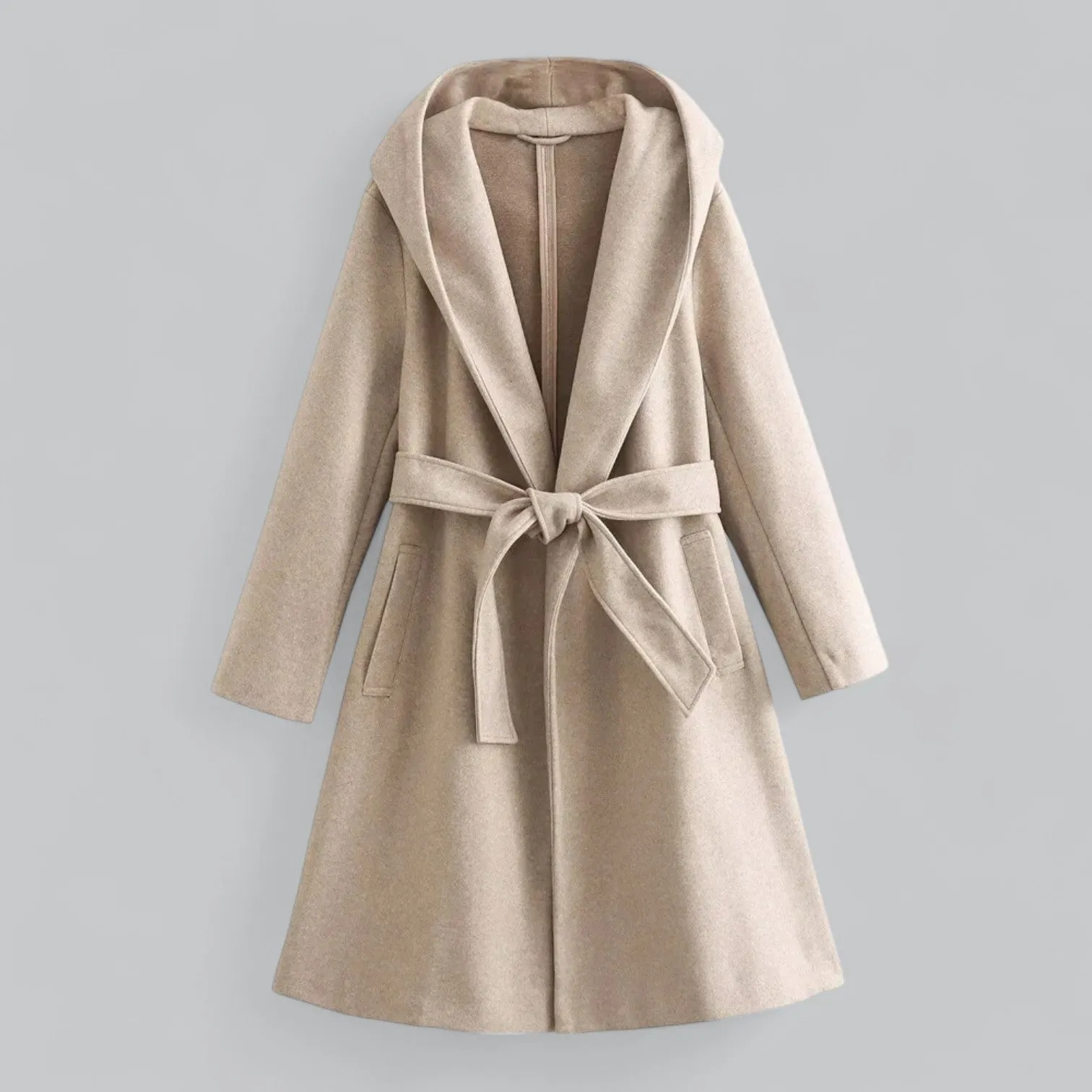 Stylish Women's Hooded Casual Trench Coat with Belt