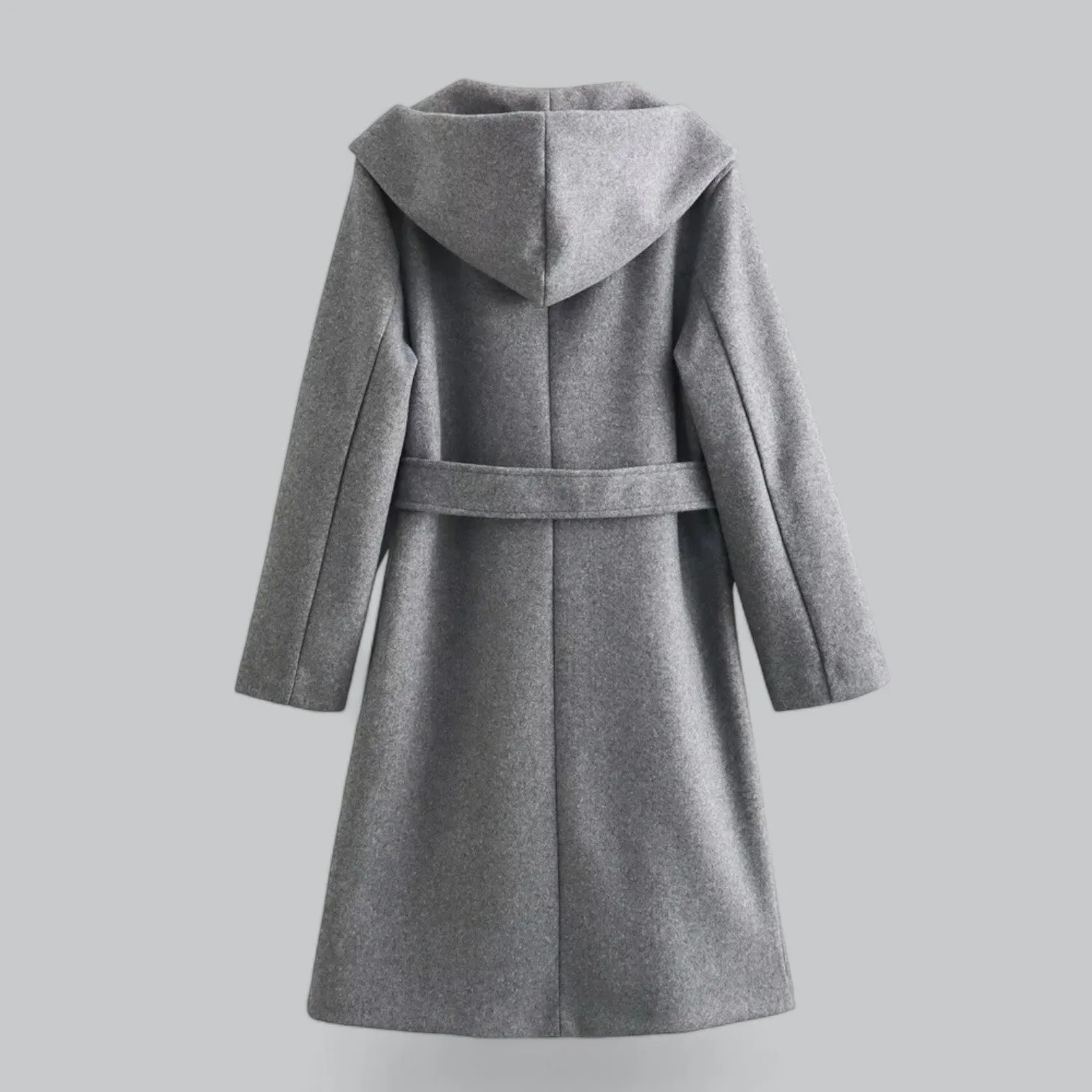 Stylish Women's Hooded Casual Trench Coat with Belt